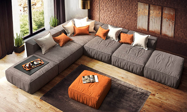 Длинный диван ФОАМ для гостиной, бескаркасный диван Фри